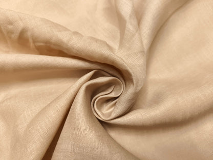 Burgoyne Emerald The Original Irish Heritage Linen Shirting Fabric (Sandy Beige, Plain)