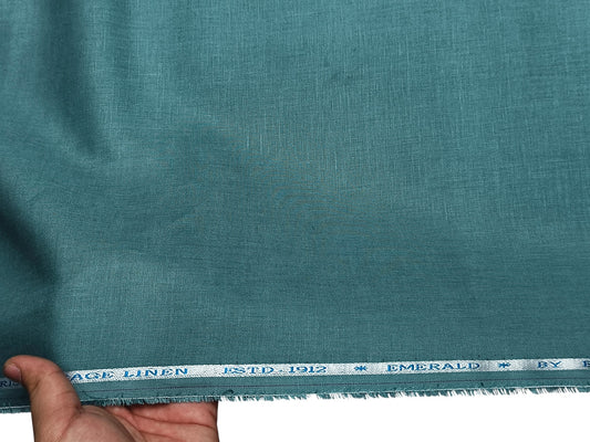 Burgoyne Emerald The Original Irish Heritage Linen Shirting Fabric (Ocean Mist, Plain)