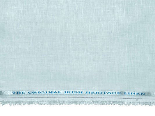 Burgoyne Emerald The Original Irish Heritage Linen Shirting Fabric (White Plain)