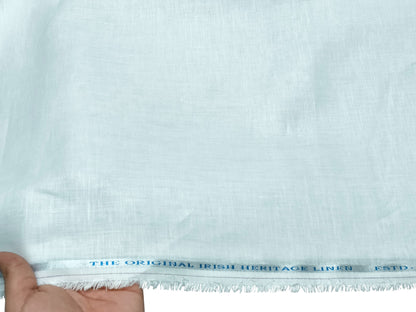 Burgoyne Emerald The Original Irish Heritage Linen Shirting Fabric (White Plain)