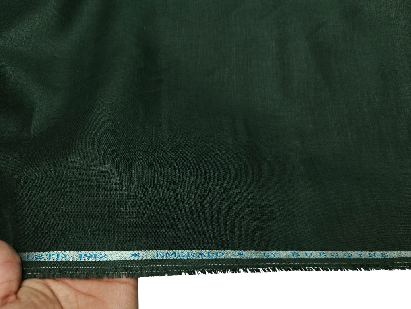 Burgoyne Emerald The Original Irish Heritage Linen Shirting Fabric (Bottle Green, Plain)