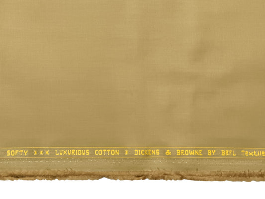 Dickens And Browne 100% Cotton Suiting Fabric (Camel Tan, Plain)