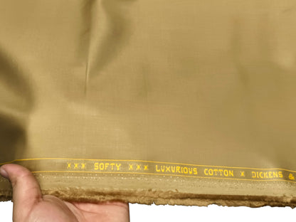 Dickens And Browne 100% Cotton Suiting Fabric (Camel Tan, Plain)