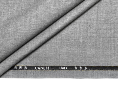 Canetti Italy Super 100's Merino Wool Blend Suiting Fabric (Dove Grey Plain)