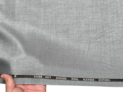 Canetti Italy Super 100's Merino Wool Blend Suiting Fabric (Dove Grey Plain)