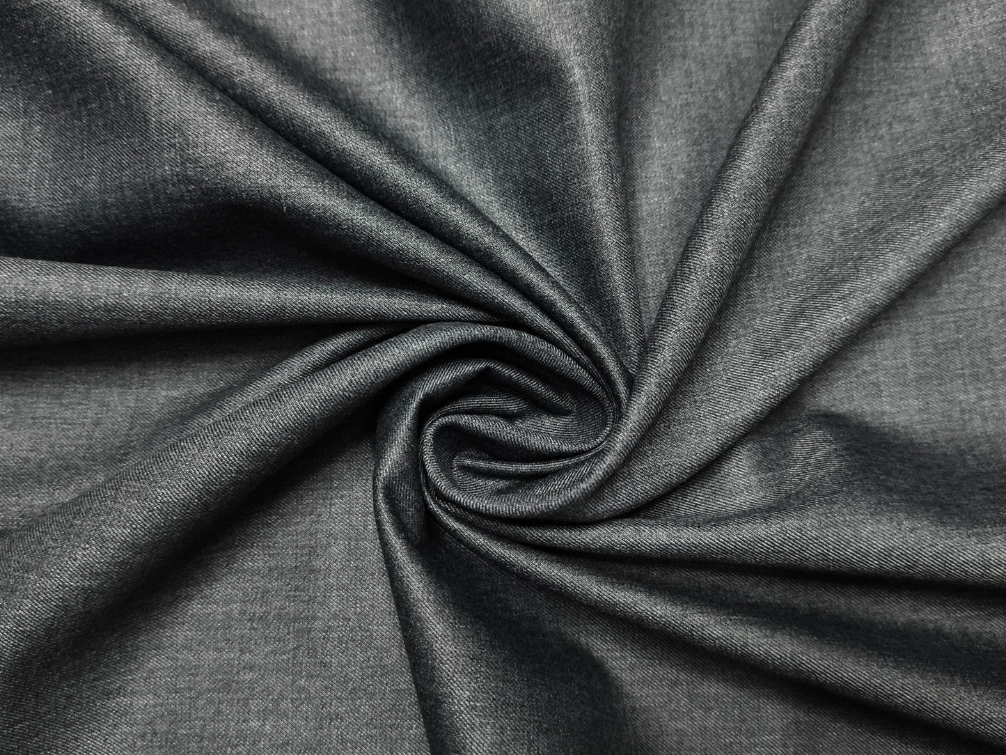 Canetti Italy Super 100's Merino Wool Blend Suiting Fabric (Grey Melange, Plain)