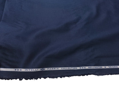 Arvind Tresca 2/60s 100% Pure Giza Cotton Suiting Fabric (Navy Blue, Subtle Checks)