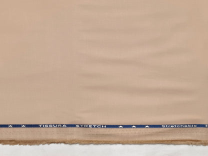 Arvind 100% Cotton Stretched Suiting Fabric (Beige Cream, Plain )