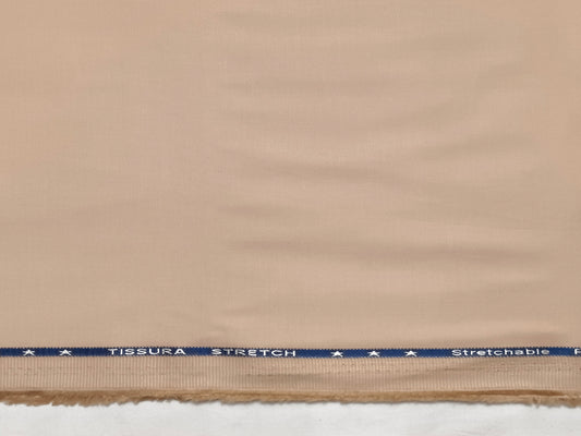Arvind 100% Cotton Stretched Suiting Fabric (Beige Cream, Plain )