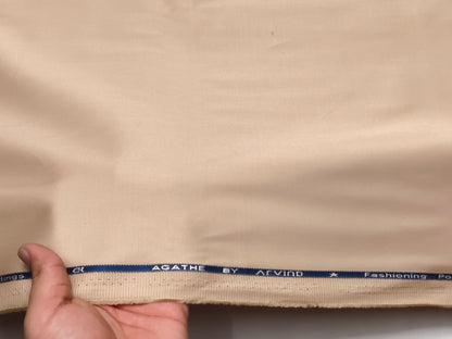 Arvind 100% Cotton Stretched Suiting Fabric (Beige Cream, Plain )