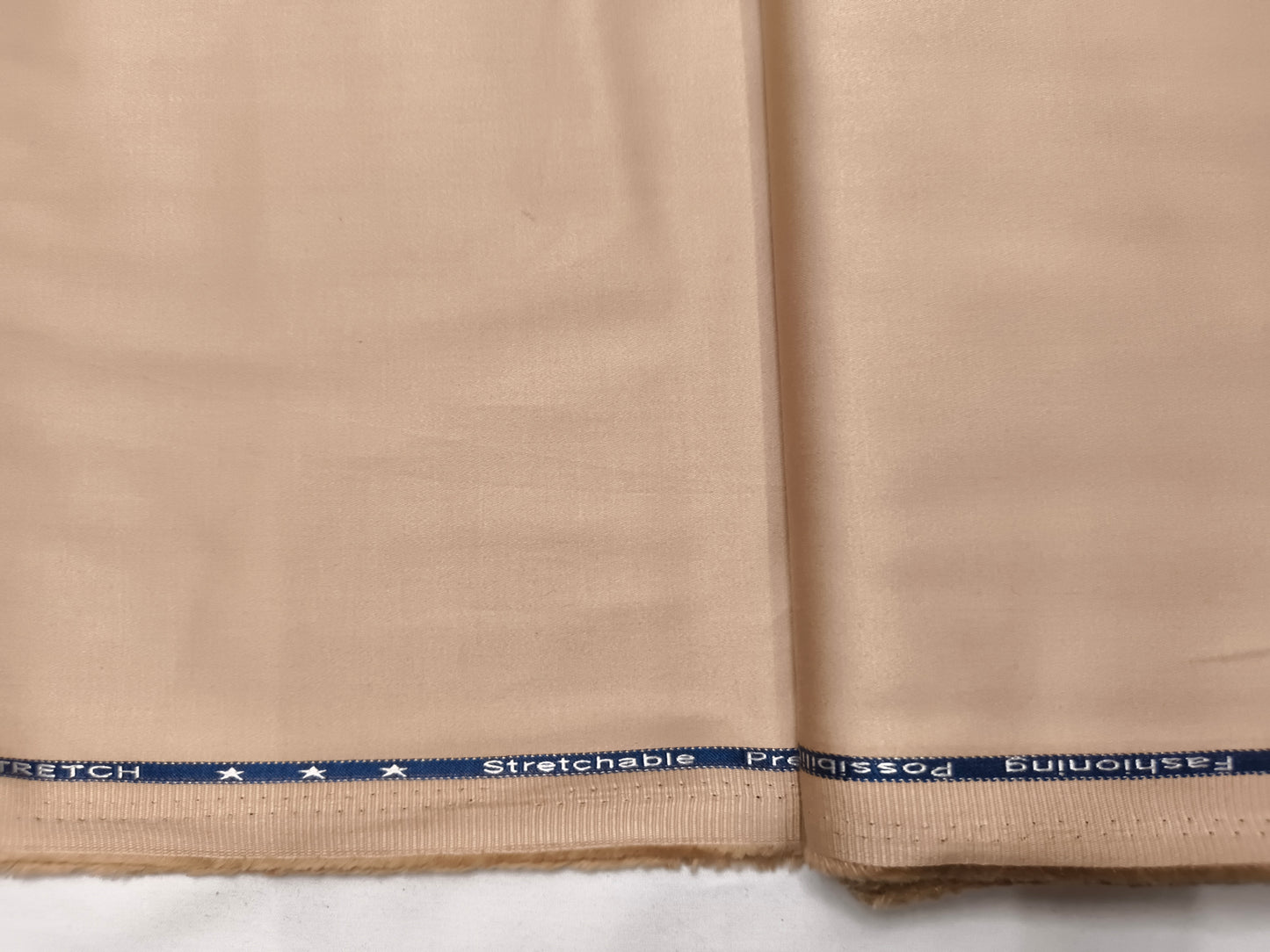 Arvind 100% Cotton Stretched Suiting Fabric (Beige Cream, Plain )