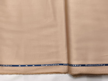 Arvind 100% Cotton Stretched Suiting Fabric (Beige Cream, Plain )