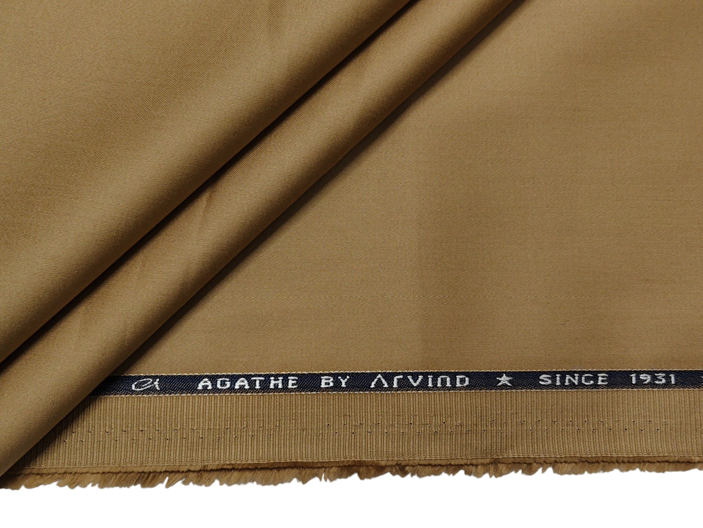 Arvind 100% Cotton Stretched Suiting Fabric (Camel Tan, Plain )