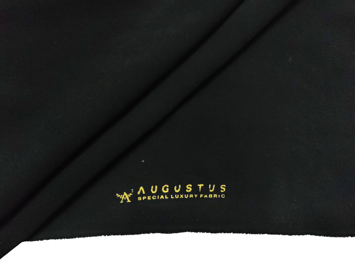 Augustus Superfine Lachka Stretched Suiting Fabric (Pure Black Plain)
