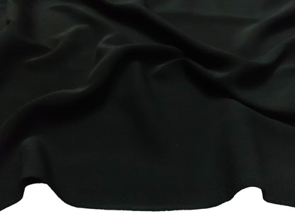 Augustus Superfine Lachka Stretched Suiting Fabric (Pure Black Plain)