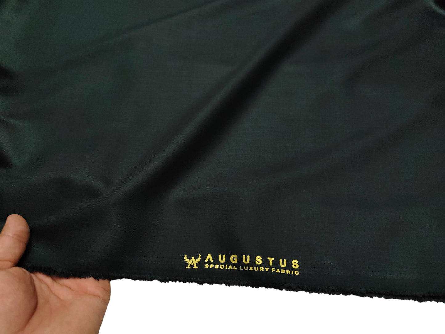 Augustus TR Blend Premium Suiting Fabric (Bottle Green, Plain )