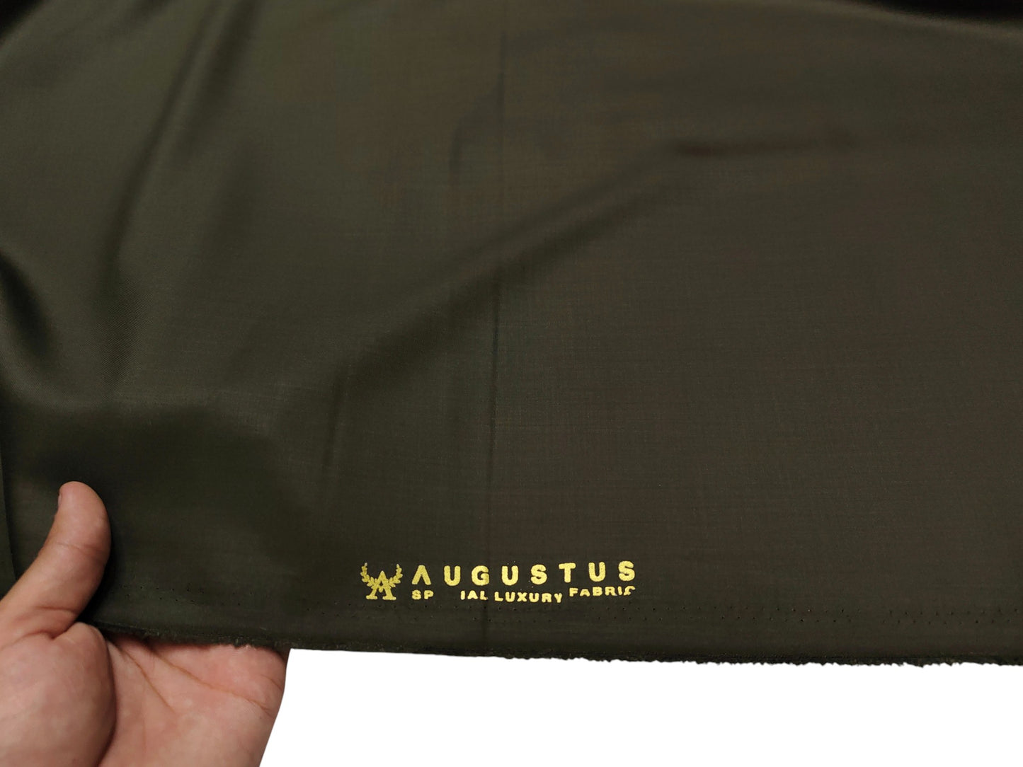 Augustus TR Blend Premium Suiting Fabric (Dusty Olive Green, Plain)