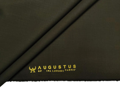 Augustus TR Blend Premium Suiting Fabric (Dusty Olive Green, Plain)