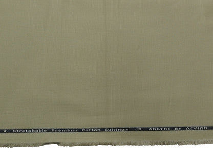 Arvind 100% Cotton Textured Suiting Fabric (Light Pista Plain)