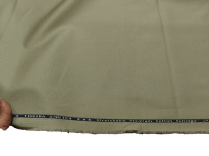 Arvind 100% Cotton Textured Suiting Fabric (Light Pista Plain)