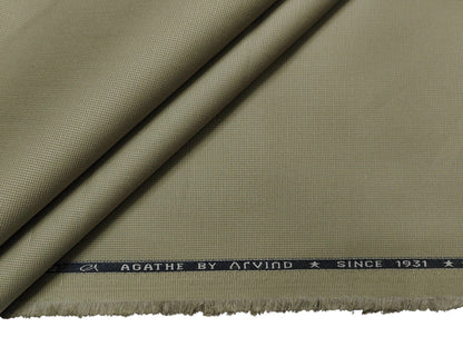 Arvind 100% Cotton Textured Suiting Fabric (Light Pista Plain)