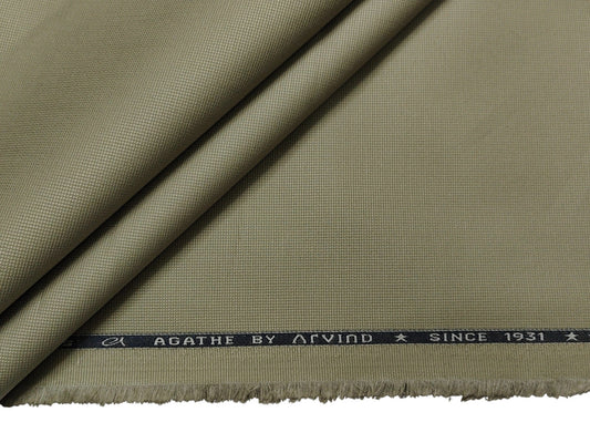 Arvind 100% Cotton Textured Suiting Fabric (Light Pista Plain)