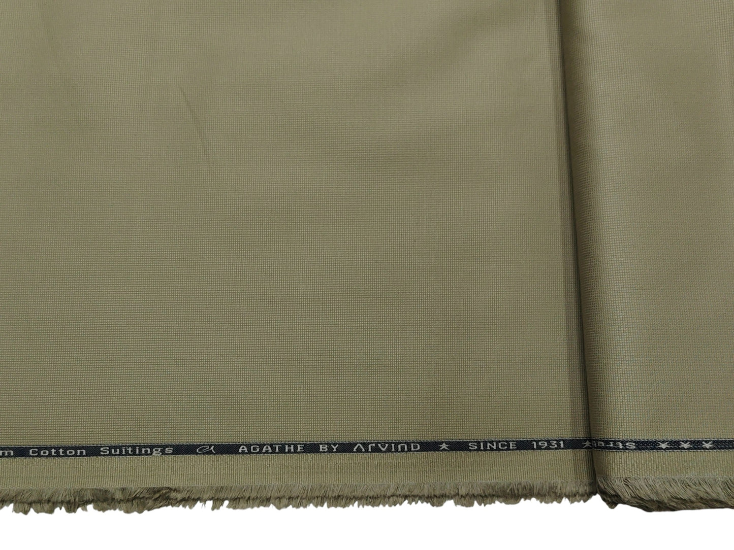Arvind 100% Cotton Textured Suiting Fabric (Light Pista Plain)
