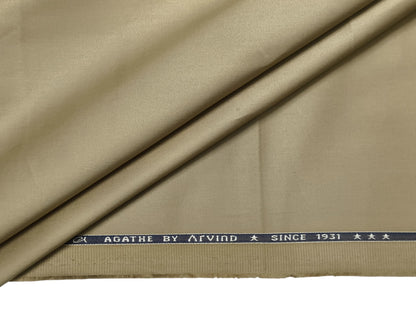 Arvind 100% Cotton Stretched Suiting Fabric (Sand Beige, Plain)