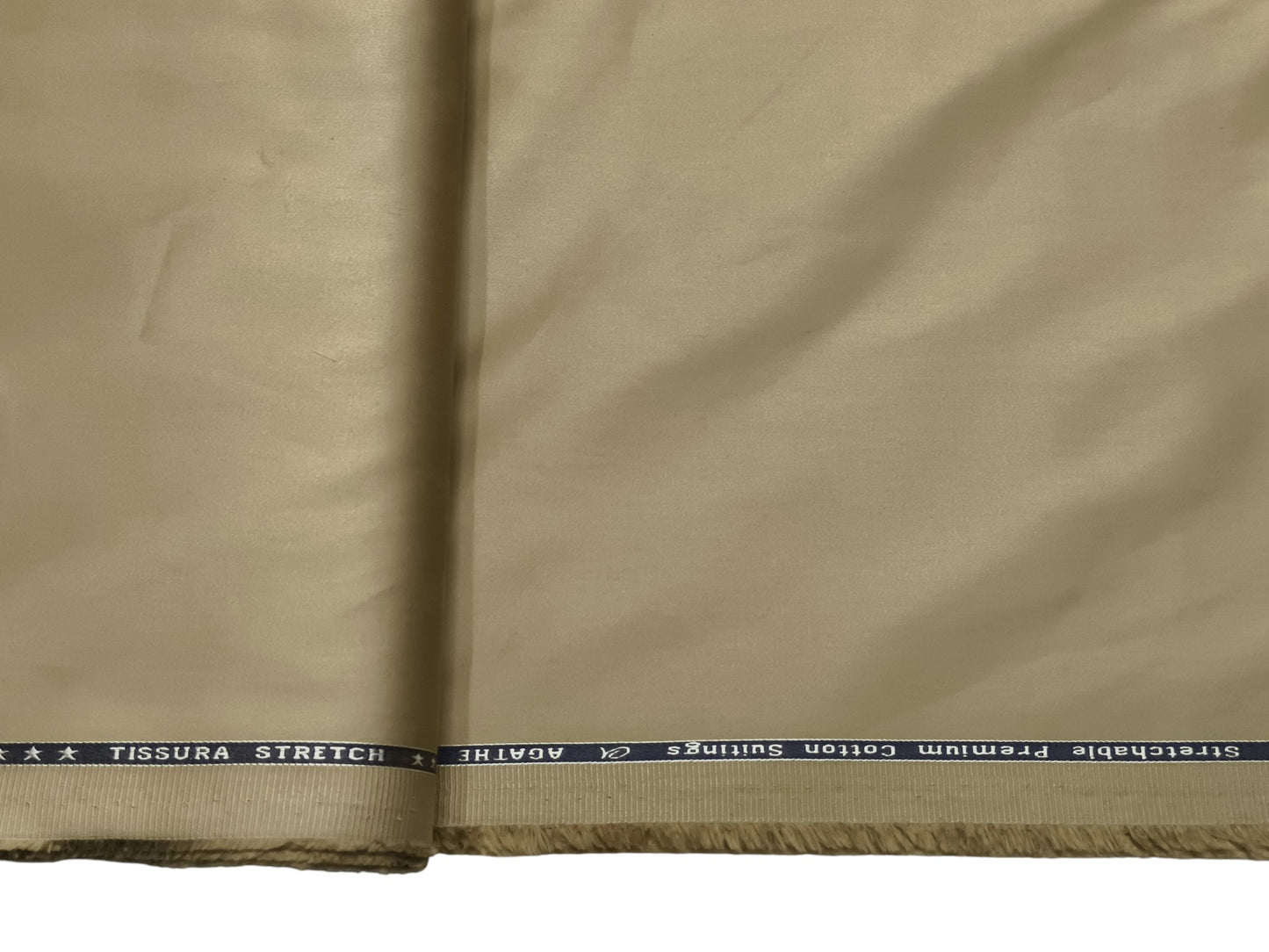 Arvind 100% Cotton Stretched Suiting Fabric (Sand Beige, Plain)