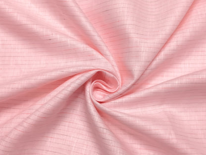 Italian Luxury Collection 100% Pure Linen Fabric 70 LEA Shirting Fabric (Pink , Striped)