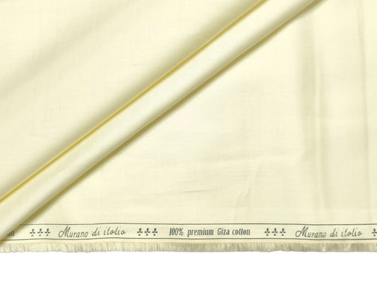 Murano di italia 100% Premium Giza Cotton Shirting Fabric (Yellow, Plain )
