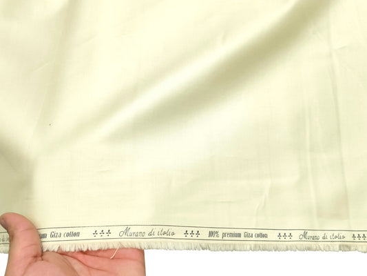 Murano di italia 100% Premium Giza Cotton Shirting Fabric (Yellow, Plain )
