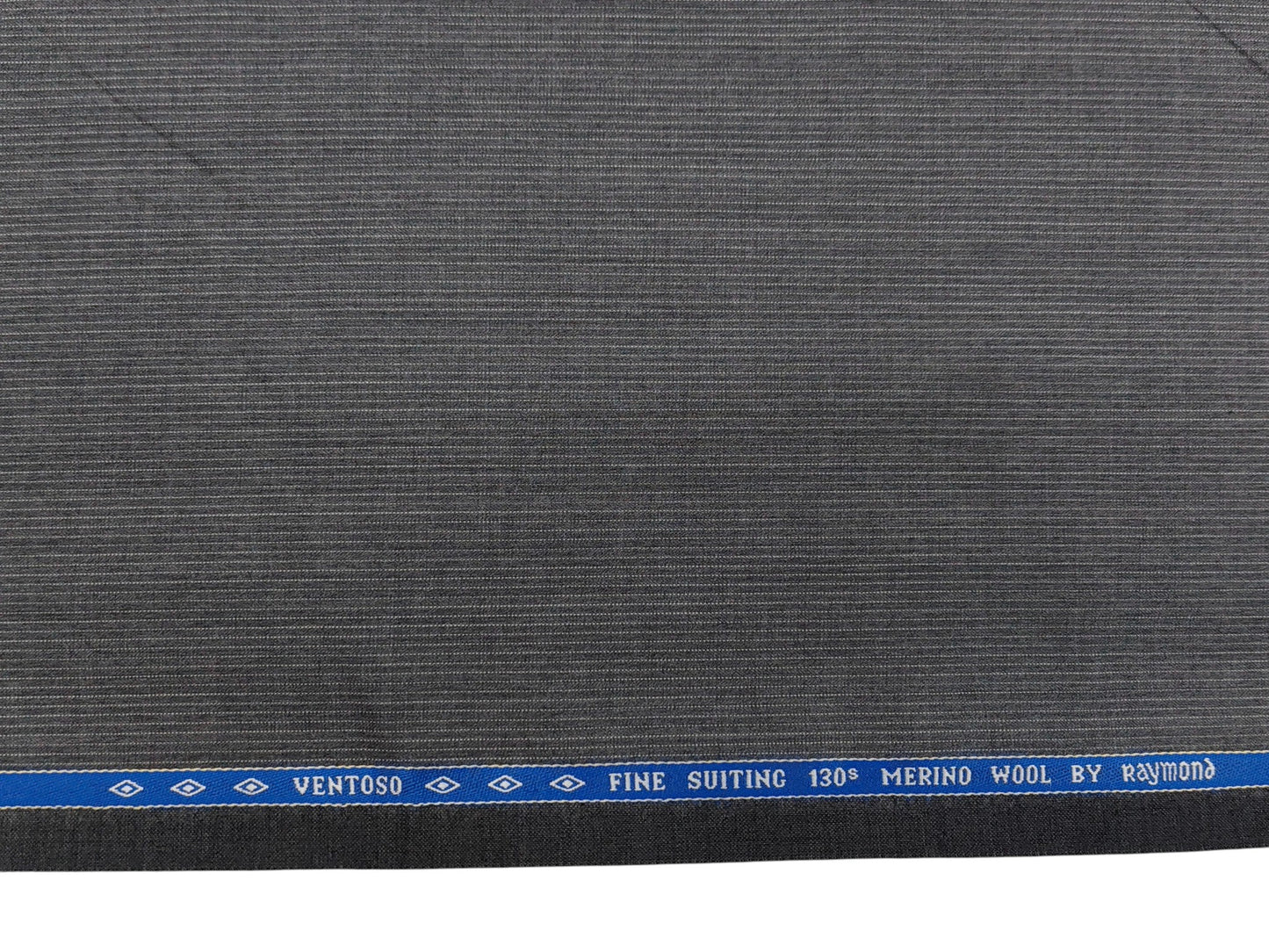 Raymond Ventoso 100% Wool Super 130s Suiting Fabric (Grey, Striped)