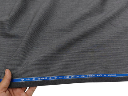 Raymond Ventoso 100% Wool Super 130s Suiting Fabric (Grey, Striped)