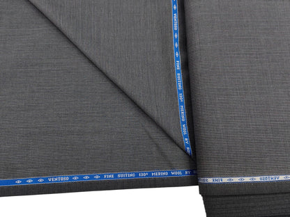 Raymond Ventoso 100% Wool Super 130s Suiting Fabric (Grey, Striped)