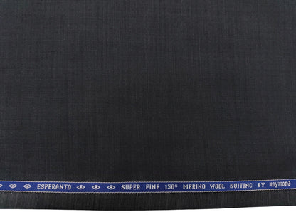 Raymond Esparanto 100% Wool Super 150s Suiting Fabric (Dark Grey, Self pattern)