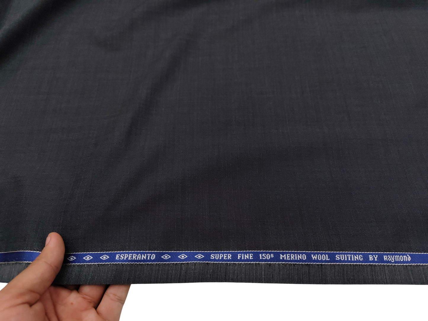 Raymond Esparanto 100% Wool Super 150s Suiting Fabric (Dark Grey, Self pattern)
