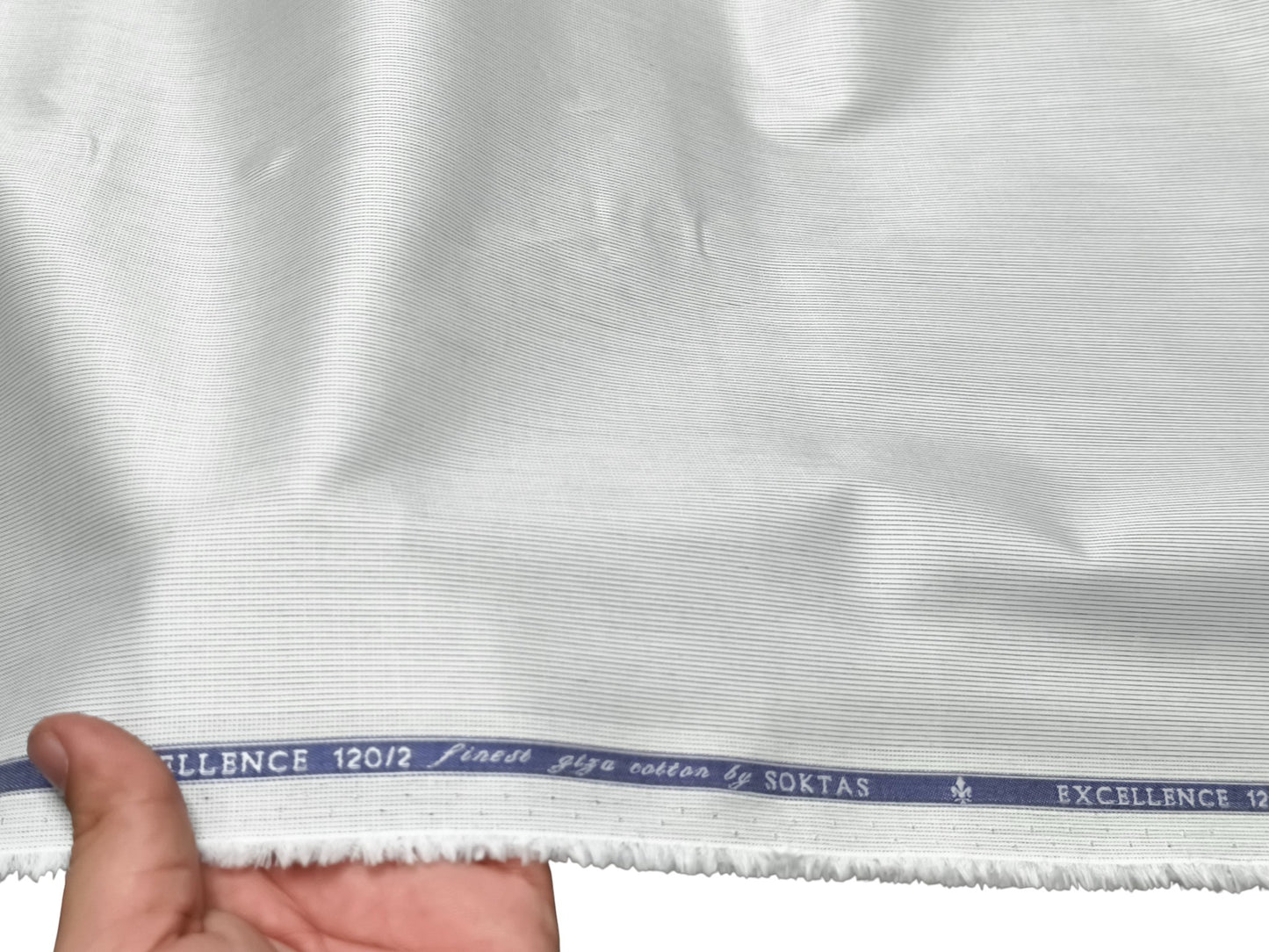 Giza House By Soktas 120/2 Finest Giza Cotton Shirting Fabric (Light Grey, Microstripe)