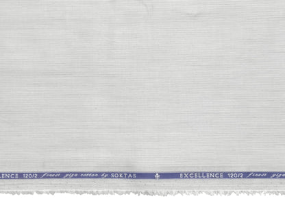 Giza House By Soktas 120/2 Finest Giza Cotton Shirting Fabric (Light Grey, Microstripe)