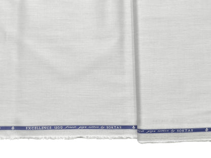 Giza House By Soktas 120/2 Finest Giza Cotton Shirting Fabric (Light Grey, Microstripe)