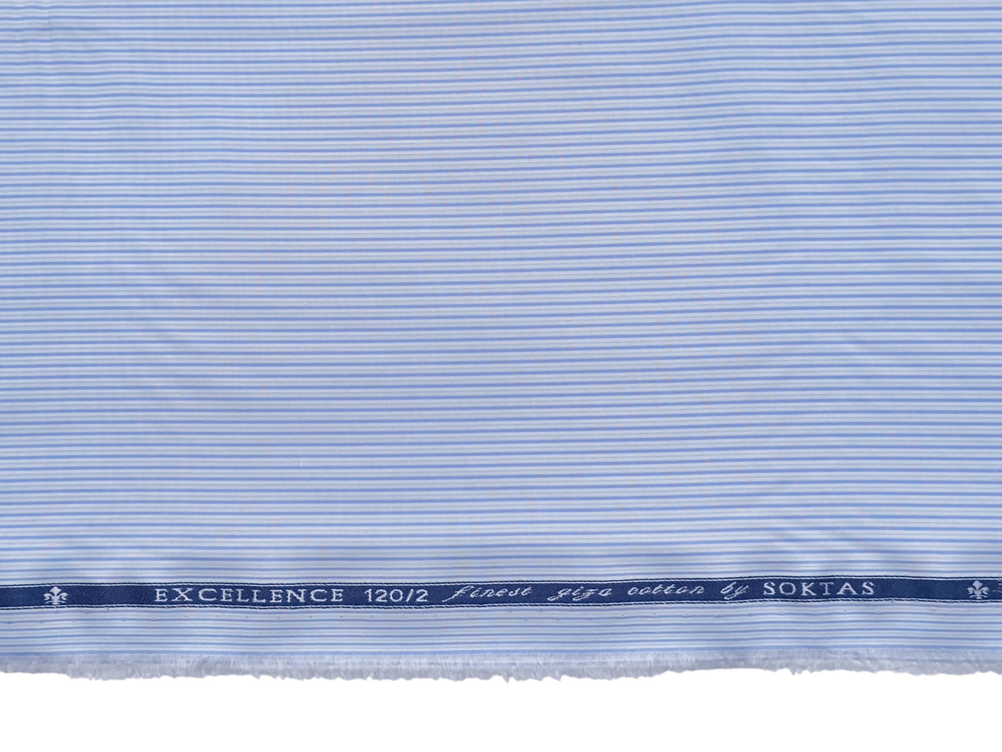 Giza House By Soktas 120/2 Finest Giza Cotton Shirting Fabric (Blue, Stripes)