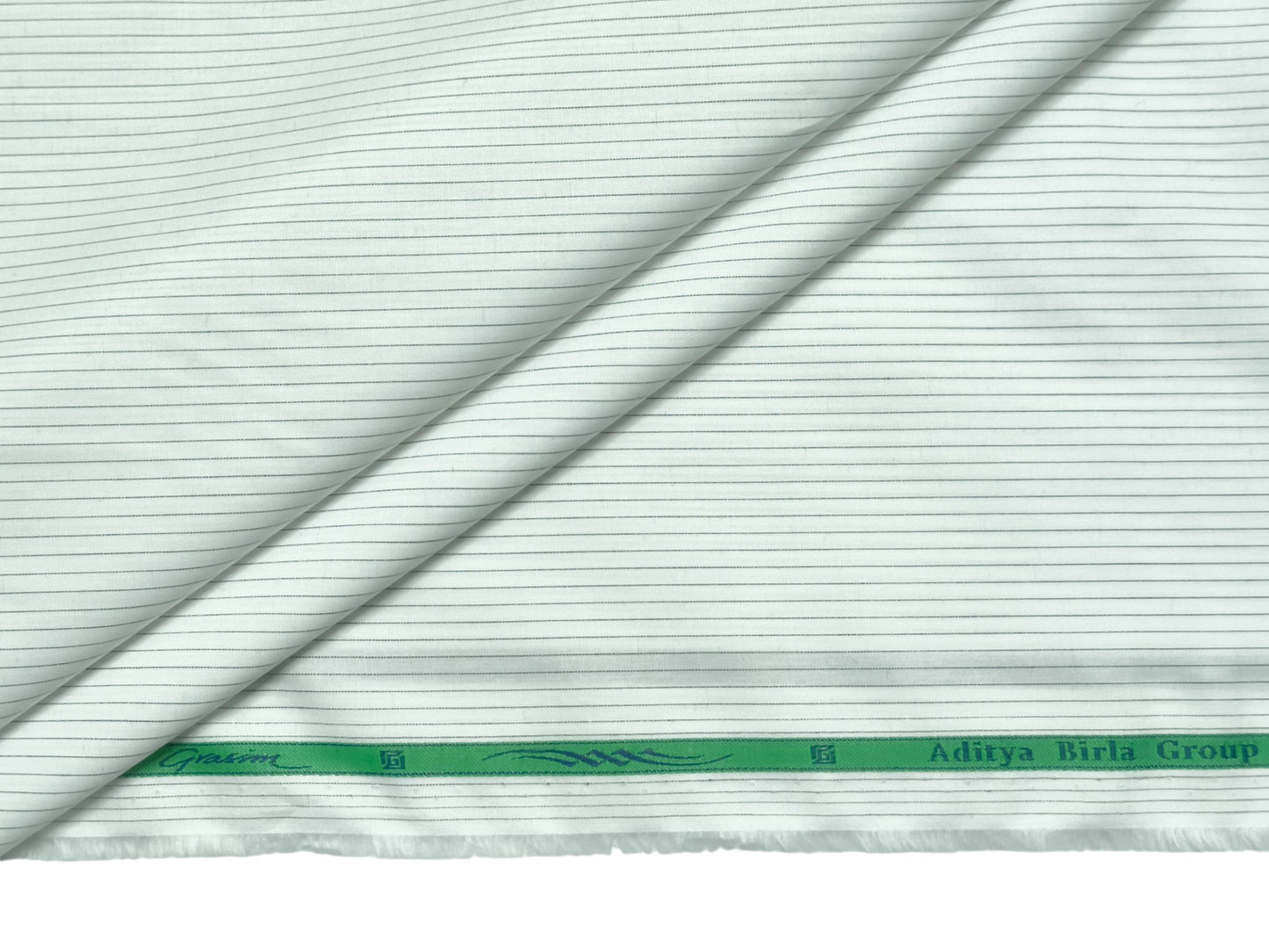 Grasim by Aditya Birla Group 100% Pure Cotton Shirting Fabric (White & Black , Stripes)