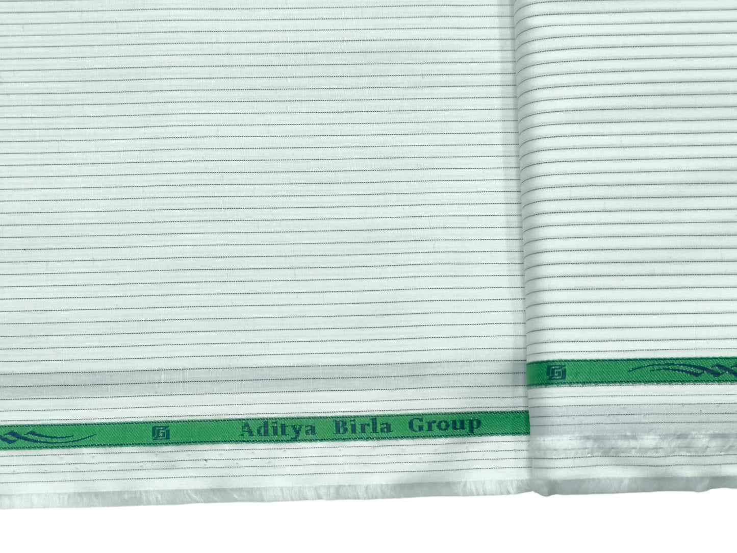 Grasim by Aditya Birla Group 100% Pure Cotton Shirting Fabric (White & Black , Stripes)