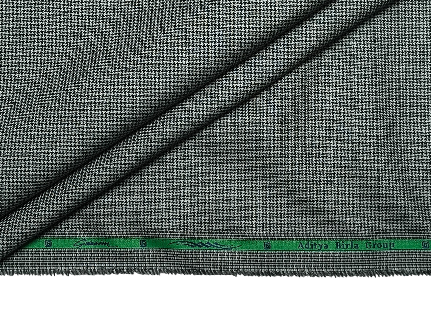 Grasim by Aditya Birla Group 100% Pure Cotton Shirting Fabric (Green Patterned)