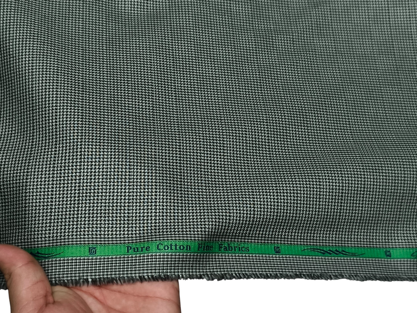 Grasim by Aditya Birla Group 100% Pure Cotton Shirting Fabric (Green Patterned)