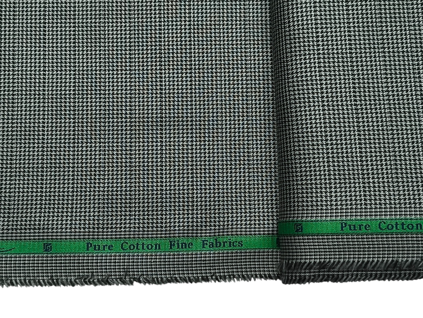 Grasim by Aditya Birla Group 100% Pure Cotton Shirting Fabric (Green Patterned)