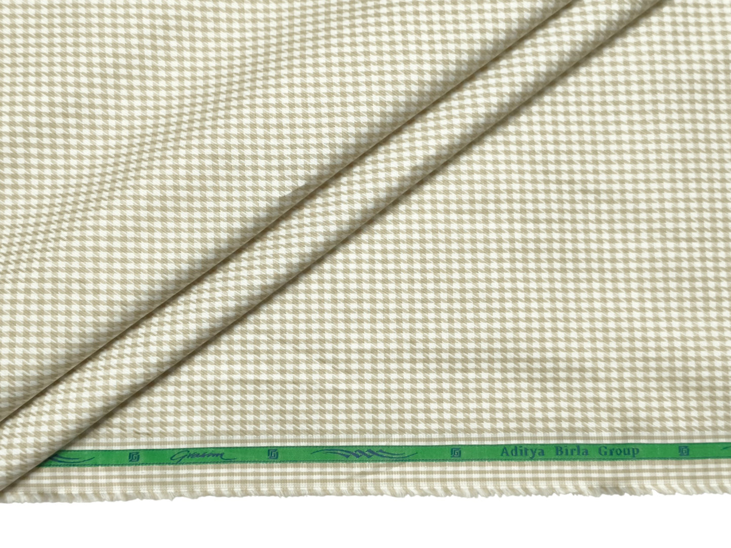 Grasim by Aditya Birla Group 100% Pure Cotton Shirting Fabric (Beige, Patterned Checks)