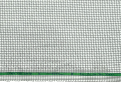 Grasim by Aditya Birla Group 100% Pure Cotton Shirting Fabric (Grey, Patterned Checks)