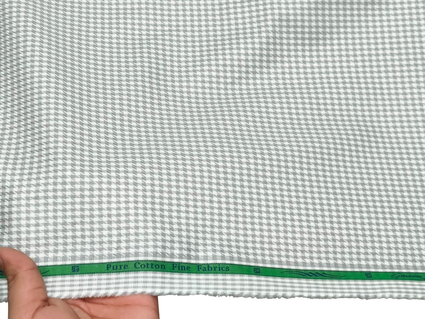 Grasim by Aditya Birla Group 100% Pure Cotton Shirting Fabric (Grey, Patterned Checks)