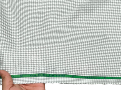 Grasim by Aditya Birla Group 100% Pure Cotton Shirting Fabric (Grey, Patterned Checks)